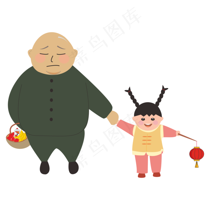 中元节祭祖卡通图