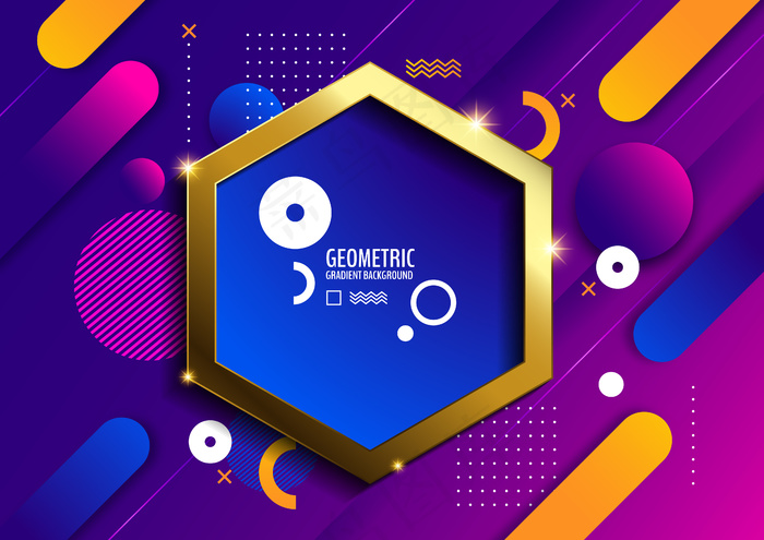 六边形几何，最小梯度背景