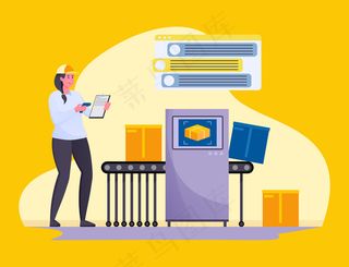 快递员在仓库对订单进行在线跟踪检查