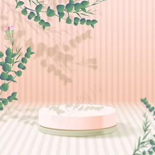 柔和色彩的逼真 3d 讲台