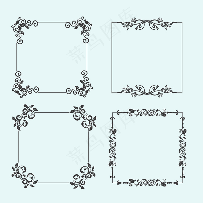 复古装饰框系列eps,ai矢量模版下载