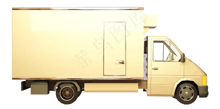 AI黄色物流小货车(3697X4512(DPI:300))ai矢量模版下载