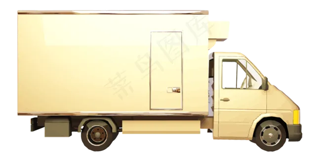 AI黄色物流小货车