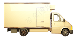 AI黄色物流小货车