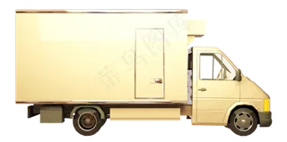 AI黄色物流小货车