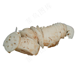 一大堆新鲜的莲藕片