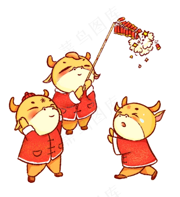 2021年牛年大吉放鞭炮金牛贺岁(3171X3469(DPI:300))psd模版下载