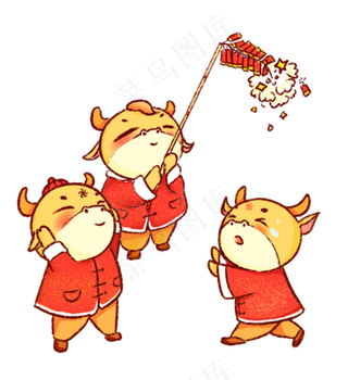 2021年牛年大吉放鞭炮金牛贺岁