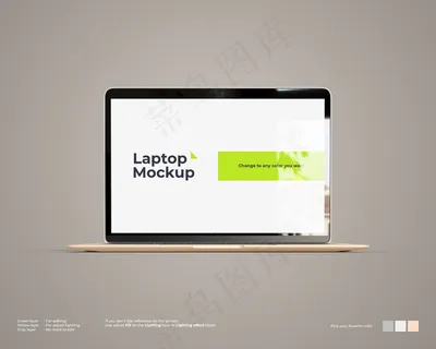 笔记本电脑模型样机外观前视图