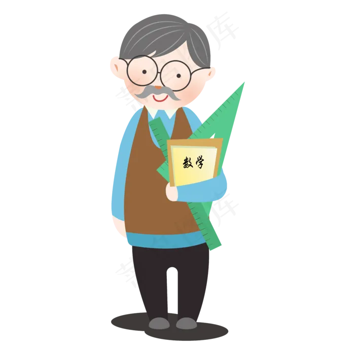 教师节商用手绘元素数学老师(2000X2000(DPI:300))ai矢量模版下载