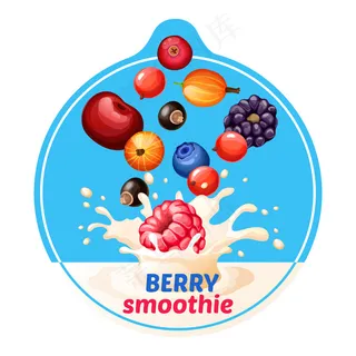 卡通浆果冰沙贴纸