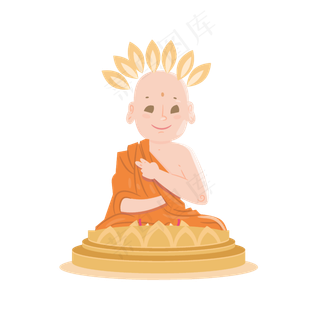 佛像简约卡通图案