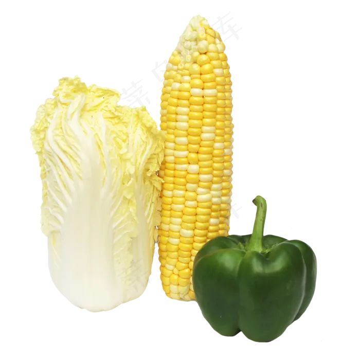 娃娃菜玉米甜椒蔬菜组合(2333*2333px 300 dpi )