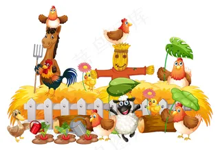 隔离农场中的一群家畜