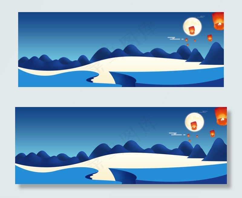 中秋月圆时节背景海报banner免费下载