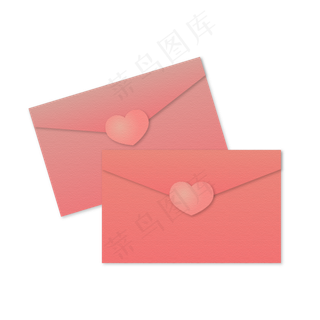 粉色爱心信封