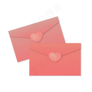 粉色爱心信封