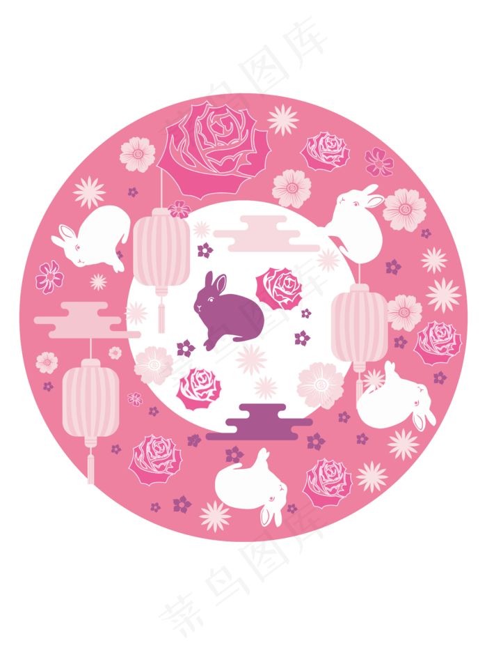 中秋节八月十五粉色包装(5400*7200px 300 dpi )ai矢量模版下载