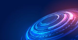 蓝色未来主义技术概念背景与数字图表