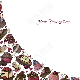 蛋糕矢量角框