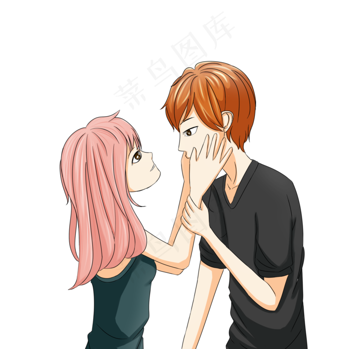 有情人终成眷属姻缘情缘缘分卡通