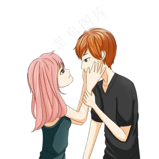 有情人终成眷属姻缘情缘缘分卡通