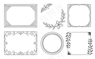 仿制空间装饰框手绘套装