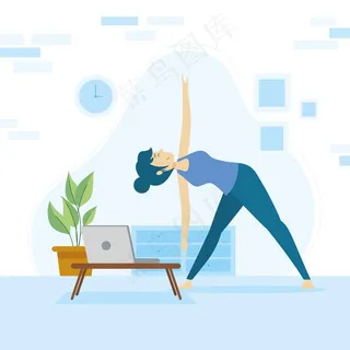 在线瑜伽课程概念与女性