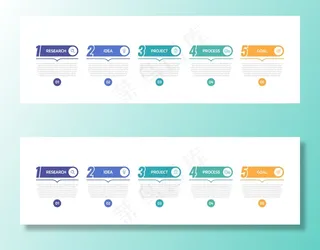 带有选项或步骤的业务流程信息图模板。插图。