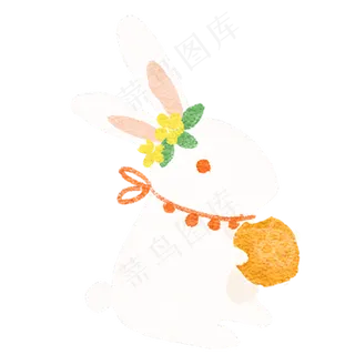 拿着月饼的玉兔 