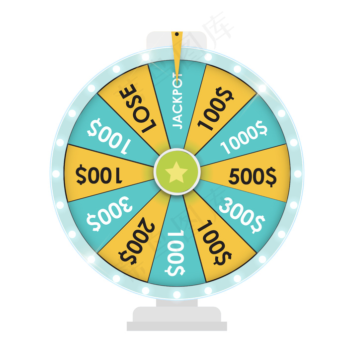幸运之轮，幸运图标。插图