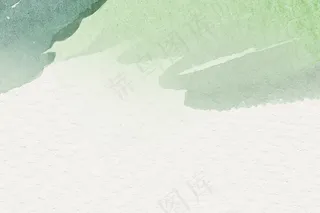 米色背景上的绿色水彩