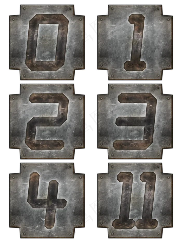 倒计时颓废金属数字可商用元素—(3072X4107(DPI:300))psd模版下载