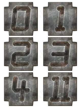 倒计时颓废金属数字可商用元素—