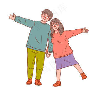 七夕情人节情侣谈恋爱