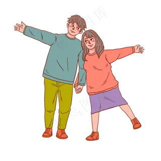 七夕情人节情侣谈恋爱