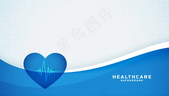 心形图线医用蓝色背景 心形图线医用蓝色背景