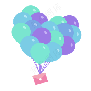 心形气球信件