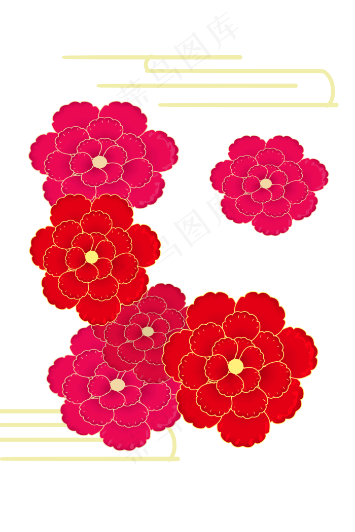 新年梅花立体剪纸(2000X3000(DPI:300))psd模版下载