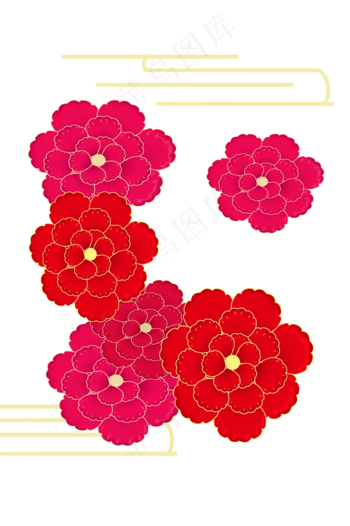 新年梅花立体剪纸(2000X3000(DPI:300))psd模版下载