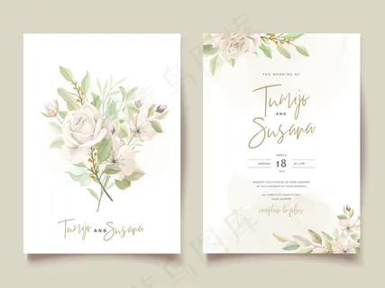 美丽玫瑰请柬模板