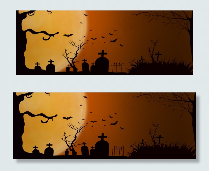 万圣节卡通手绘红色电商banner