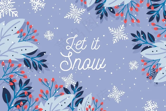 平面设计让它雪景背景eps,ai矢量模版下载