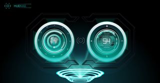 虚拟现实。未来派vr抬头显示器。科幻头盔hud，gui，ui。