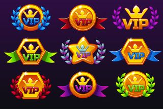 彩色模板vip图标奖励，创造手机游戏的图标。