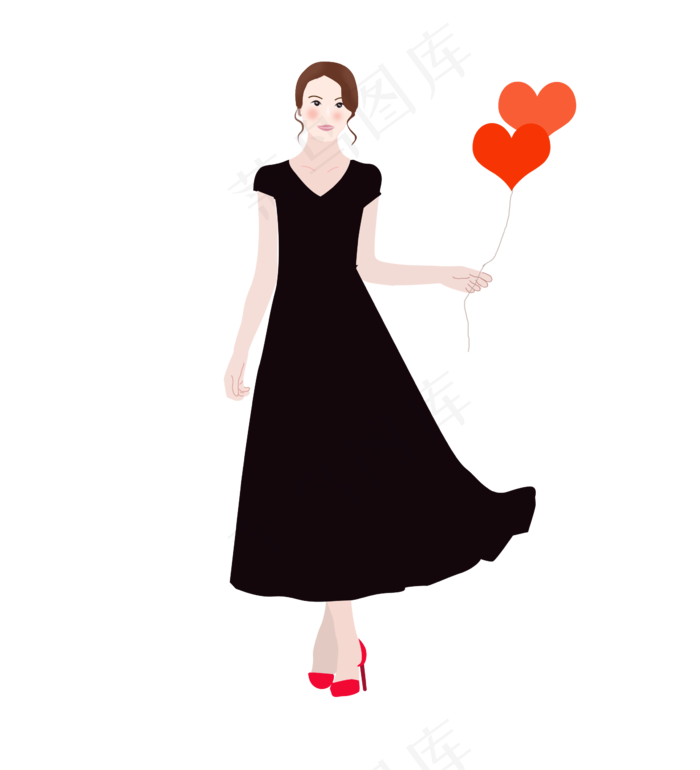 七夕节等待约会的美女png下载(2362X2598(DPI:300))psd模版下载