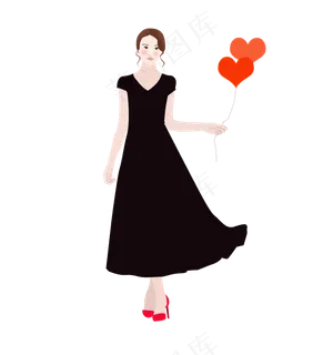 七夕节等待约会的美女png下载