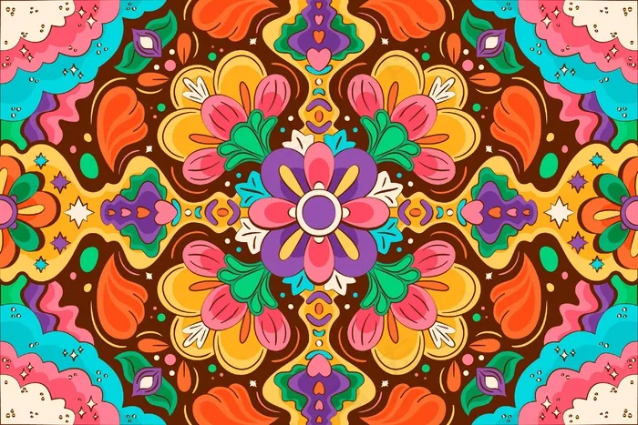 手绘迷幻 groovy 背景eps,ai矢量模版下载