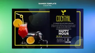 鸡尾酒概念横幅banner模板