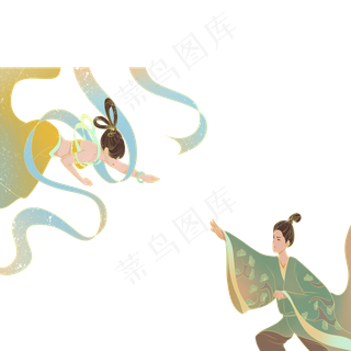 敦煌壁画风格中国神话牛郎织女